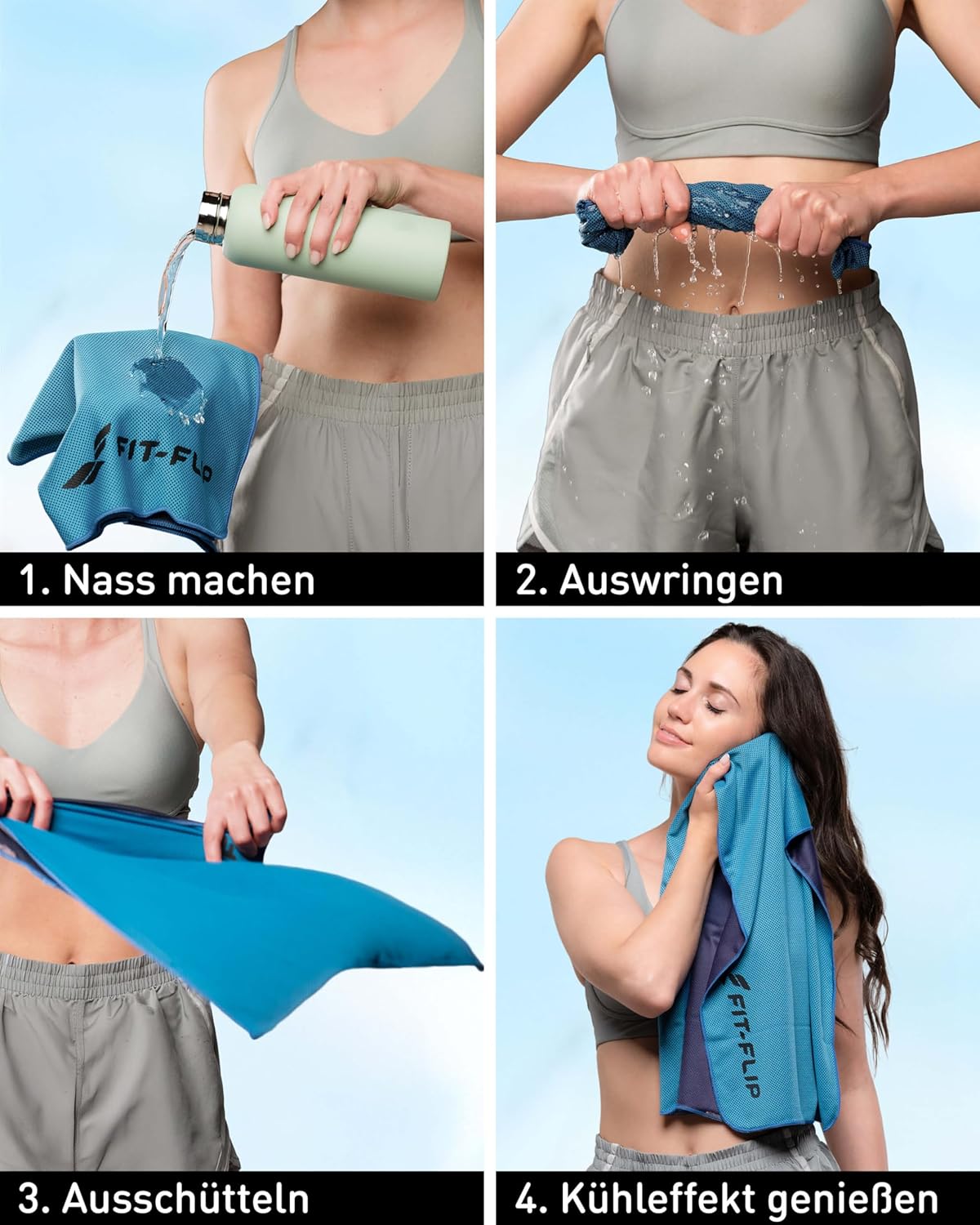 Thumbnail 3 de Fit-Flip Kühltuch 3er Set – kühlendes Mikrofaser-Handtuch für Fitness & Sport