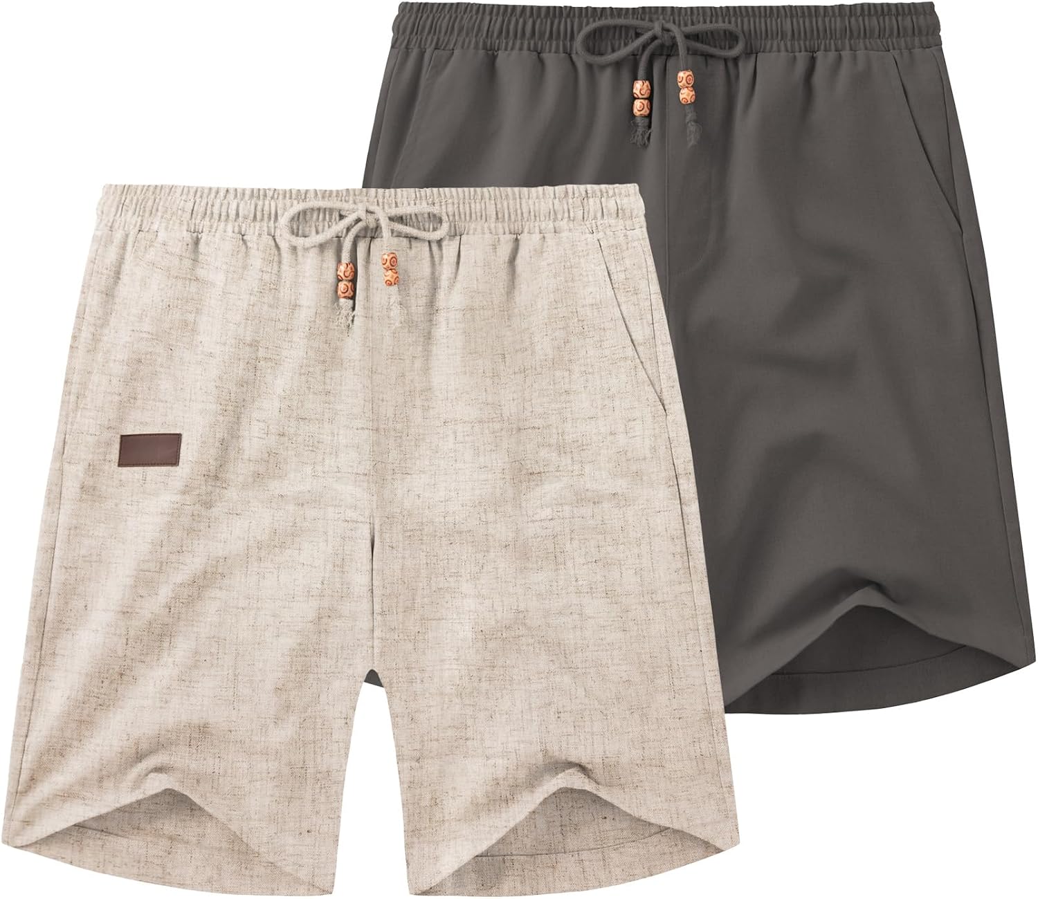 Detalle de COOFANDY Men's Linen Shorts, 9-Inch Inseam