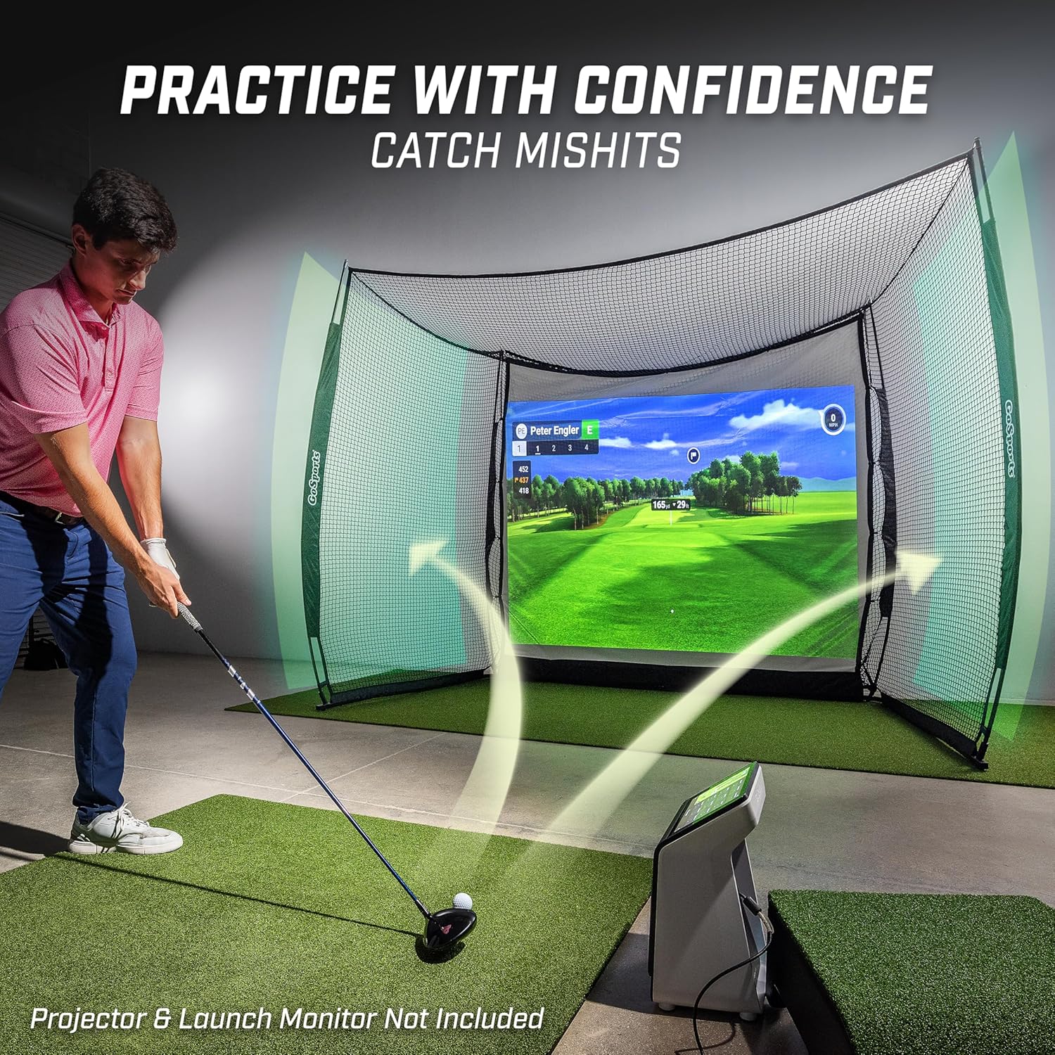 Thumbnail 3 de GoSports Range Cage 10 ft x 8 ft Golf Net Cage — Indoor & Outdoor Practice Net for Full Swing Training