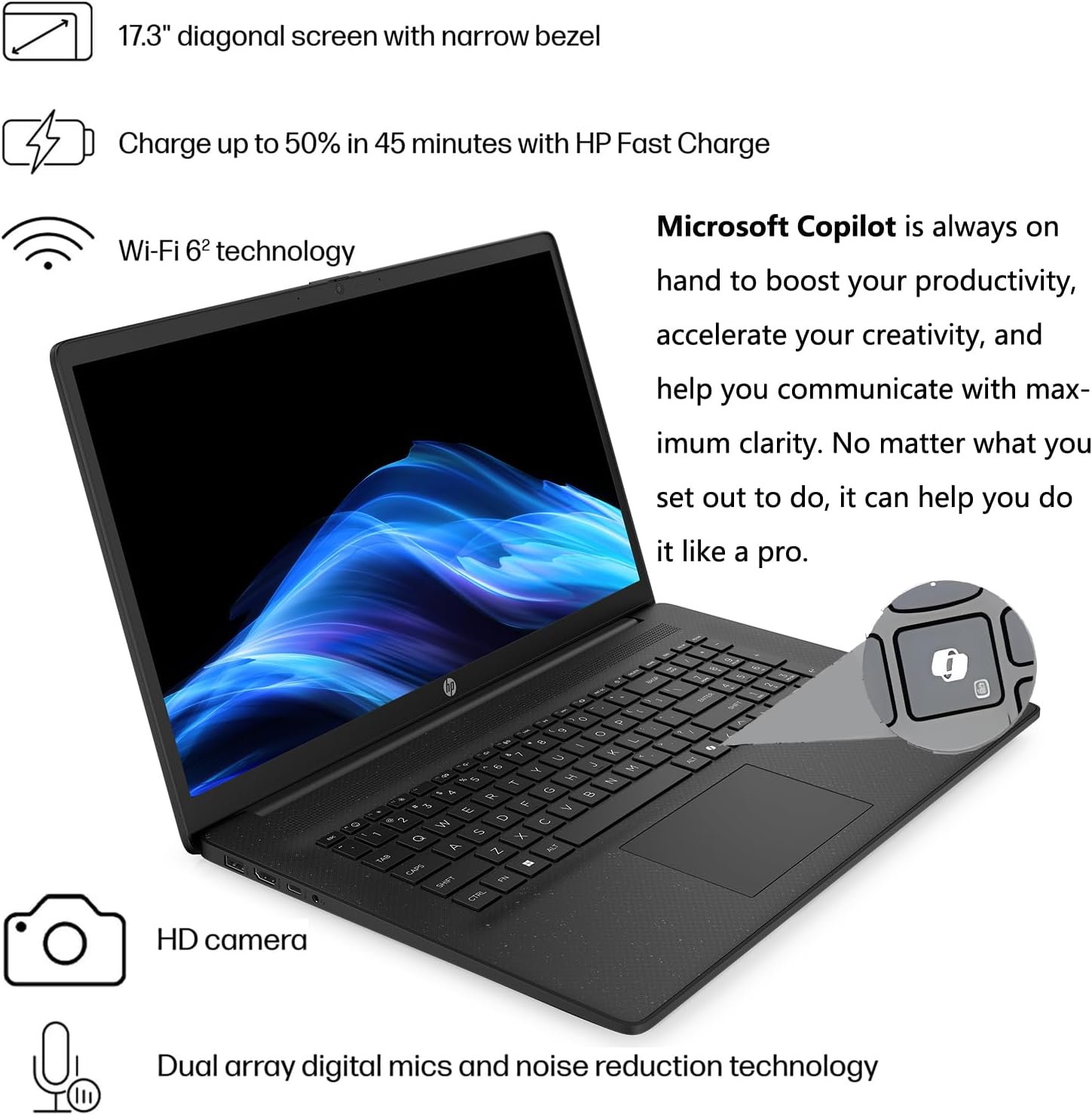 Detalle 2 de HP laptop 17.3-inch