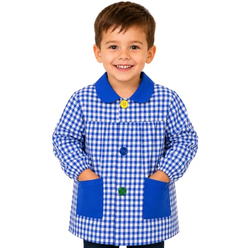 Detalle de HOMYBABY Babi escolar infantil con botones – talla 3 (Blue)