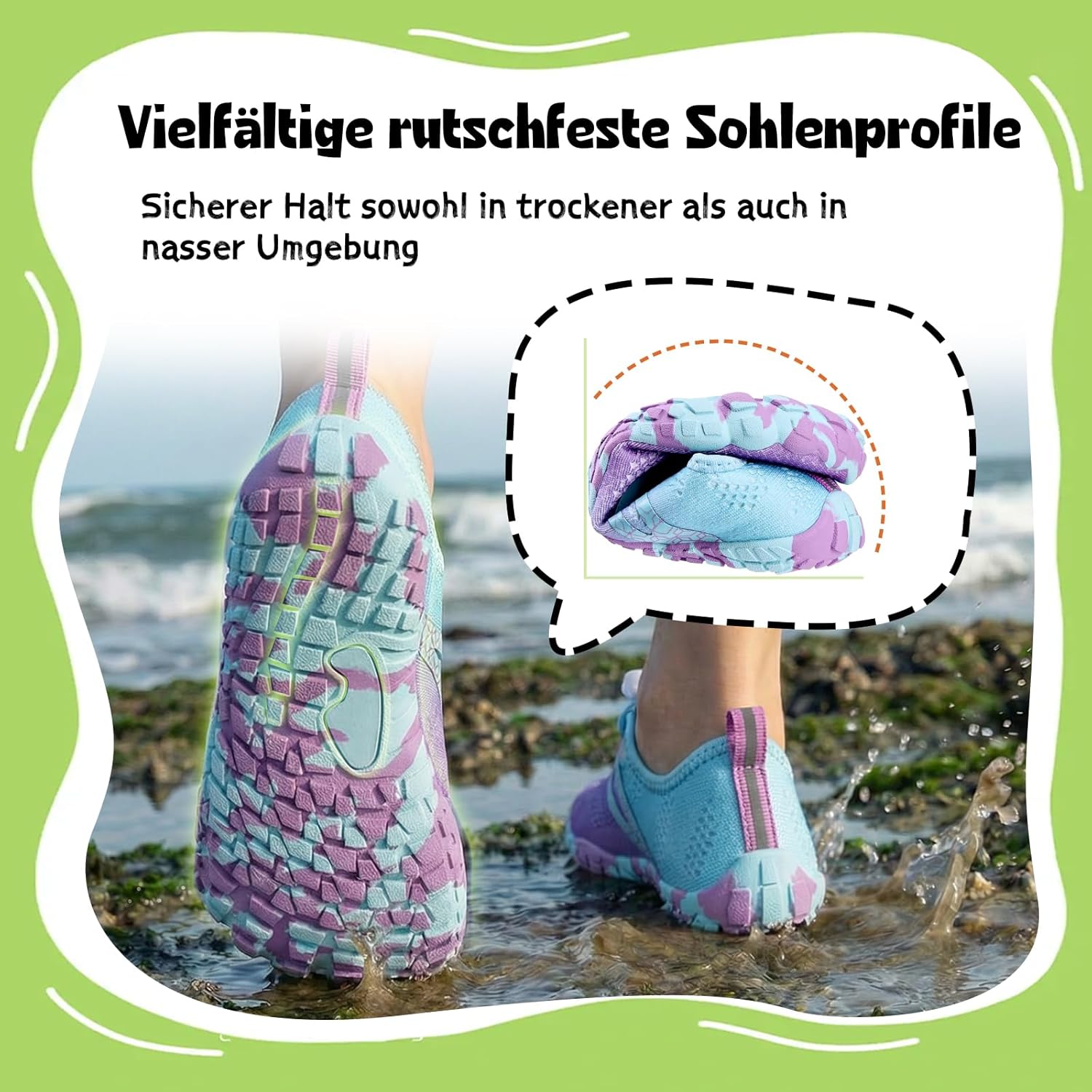 Thumbnail 4 de IceUnicorn Kinder Barfußschuhe für Jungen & Mädchen – leichte Aqua-/Badeschuhe mit atmungsaktivem Textiloberteil