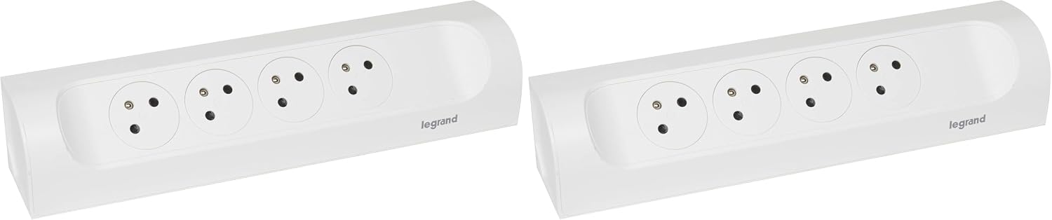 Thumbnail 6 de Legrand multiprise d’angle à câbler avec terre, 3 prises surface + USB-A/USB-C (blanc et alu)