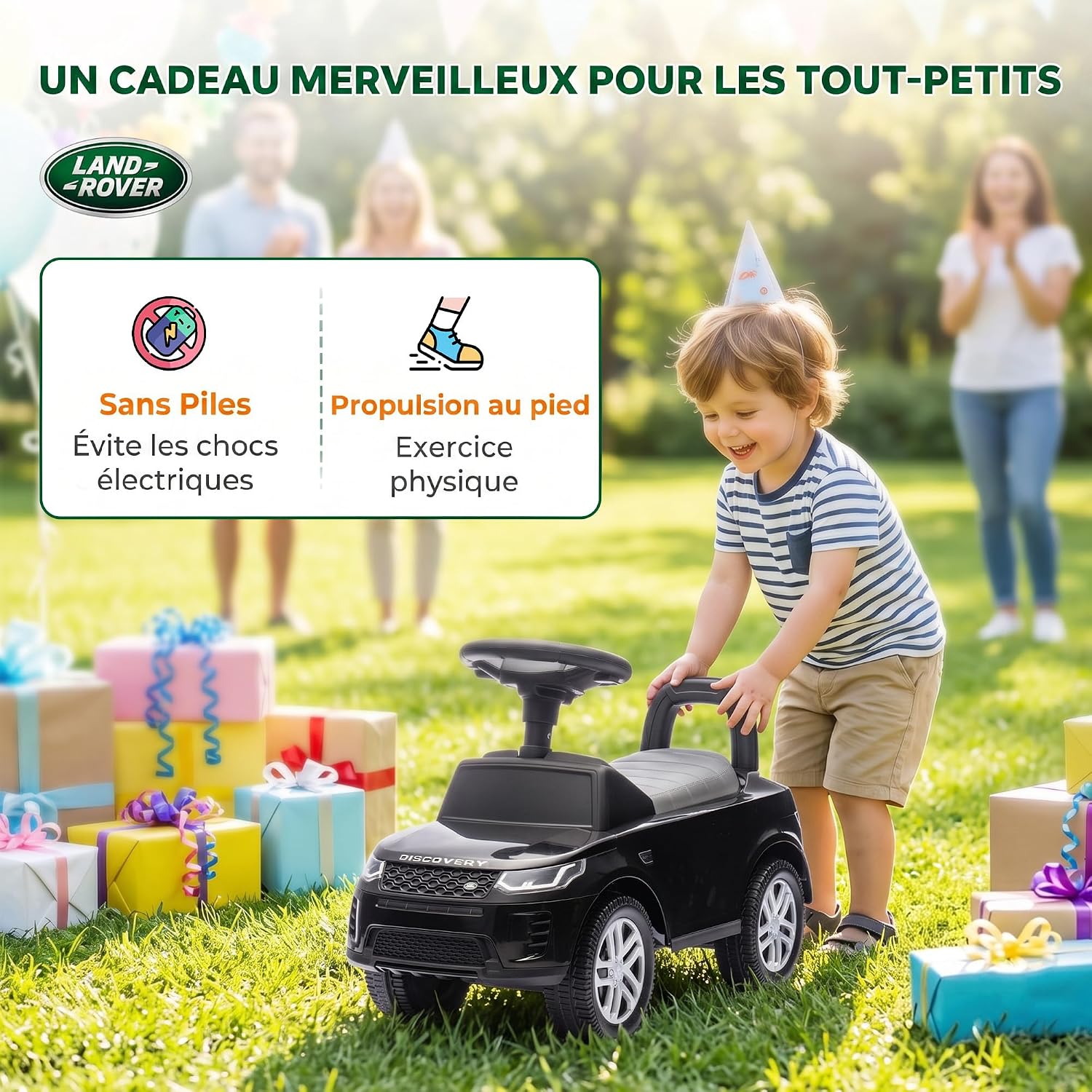 Thumbnail 6 de AIYAPLAY 370-437V00BK Land Rover kinderauto met claxon en opbergruimte