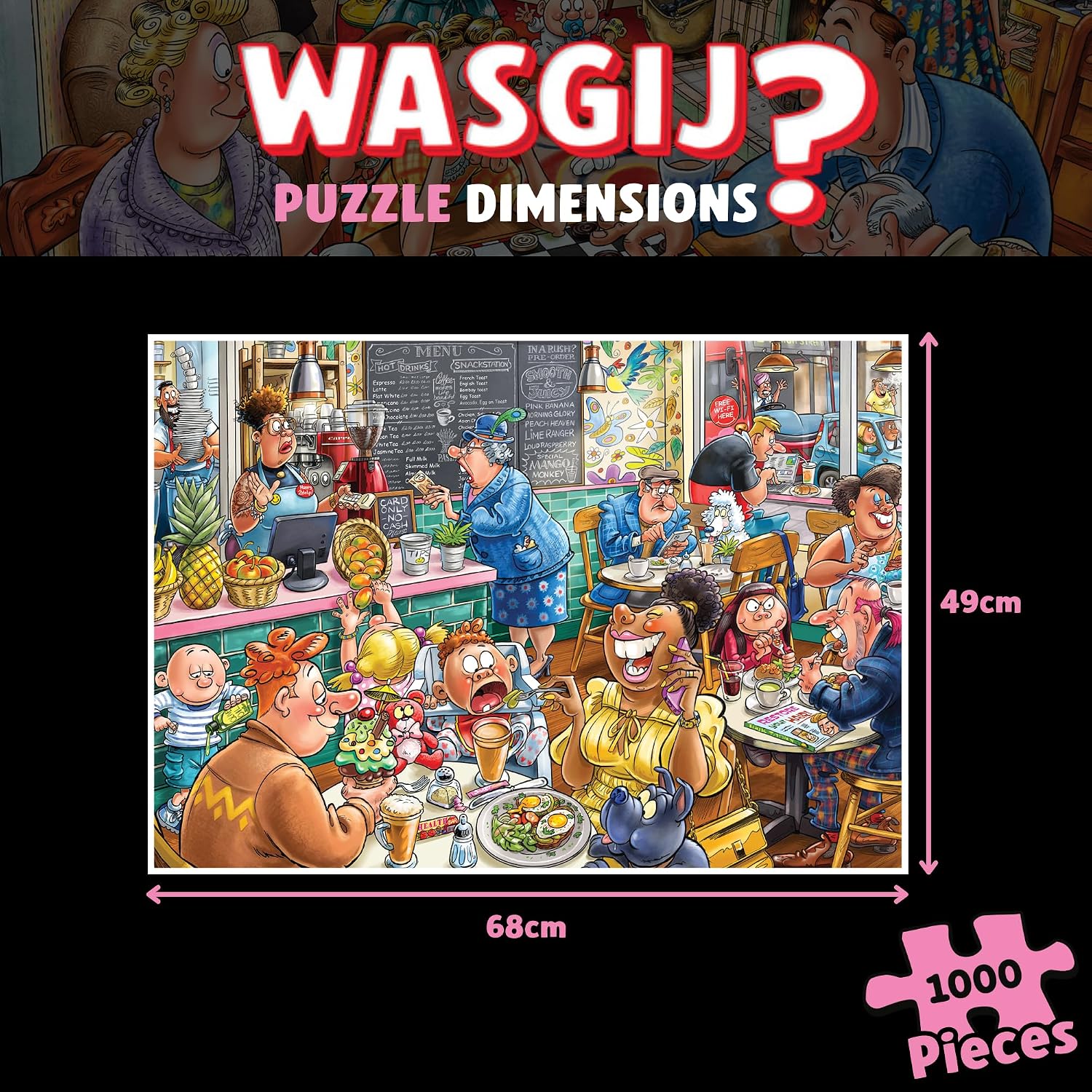 Detalle 2 de Jumbo Wasgij Destiny 27 1110100596 legpuzzel, 1000 stukjes, gerecycleerd karton