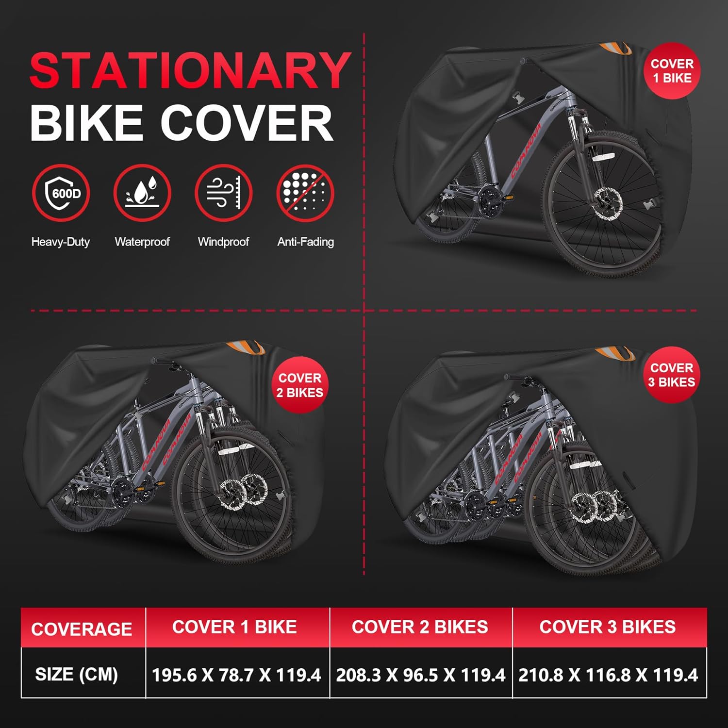 Detalle 2 de Zettum Funda para 2 bicicletas 208,3 cm