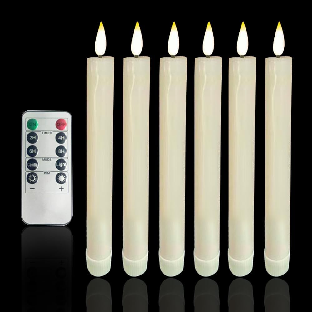 Detalle de Houdlee Flameless Taper Candles, Plastic