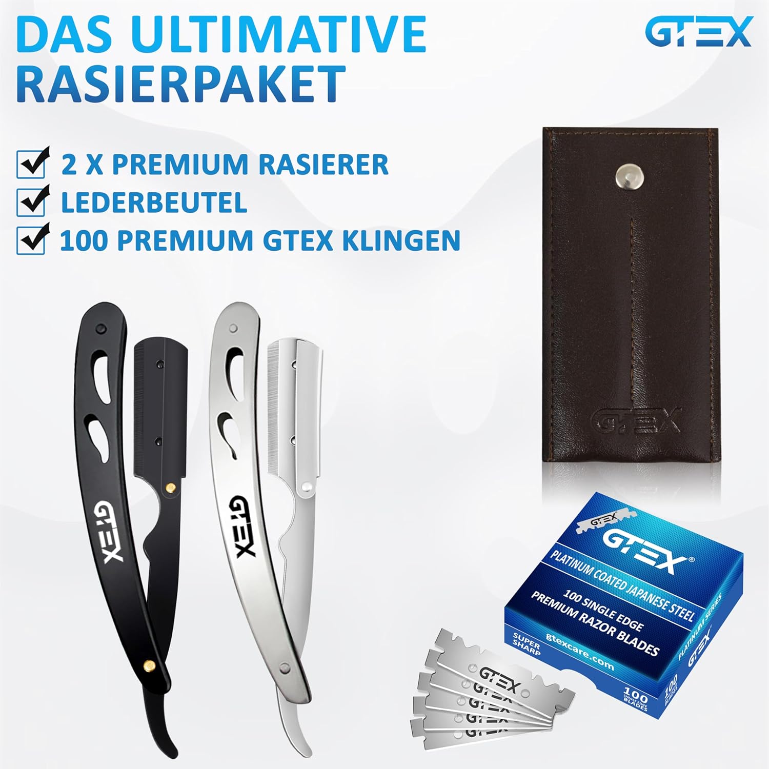 Detalle 2 de Straight Razor Set Rasiermesser 100 Klingen