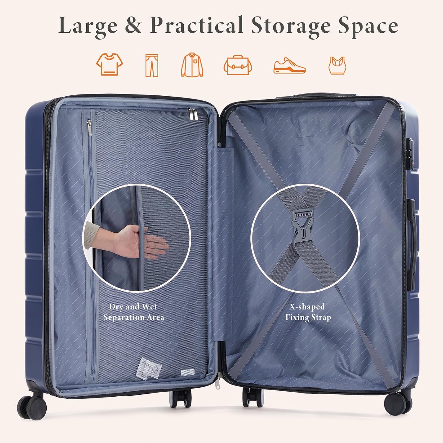 Thumbnail 3 de Sweetcrispy Checked Luggage 24-Inch