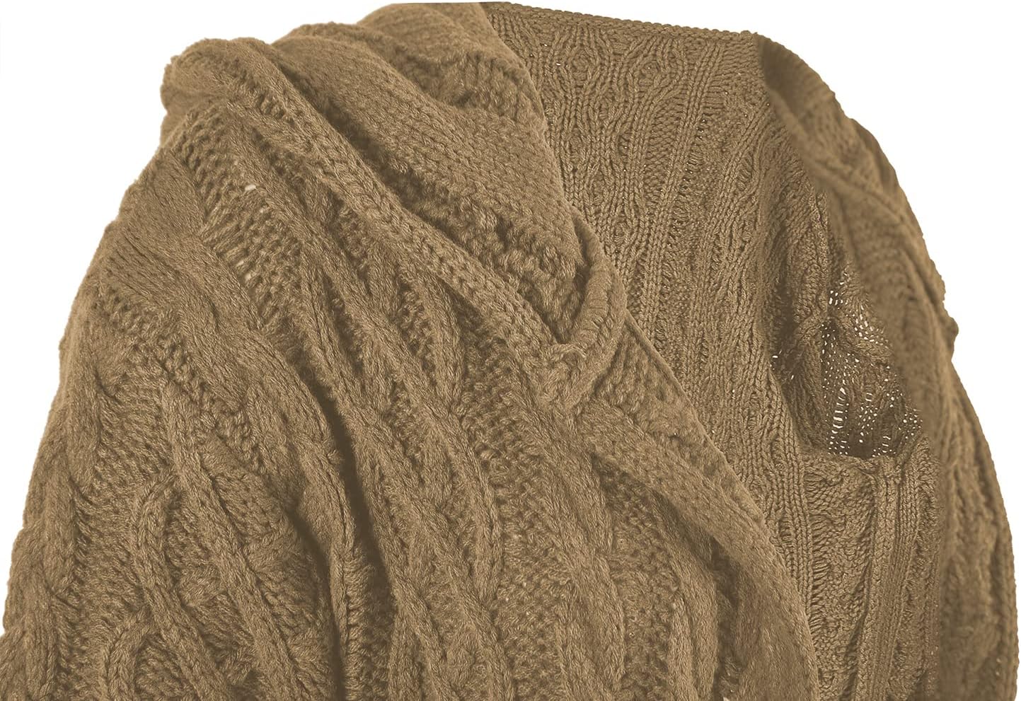 Thumbnail 2 de NIUBIA Long Sleeve Hooded Cable Knit Cardigan