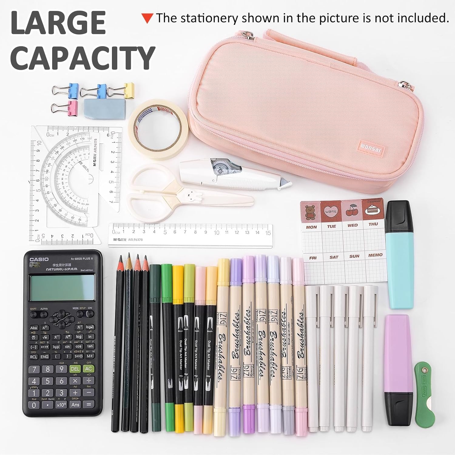 Thumbnail 2 de WONSAR Federmäppchen mit großer Kapazität – 4‑Fach Federtasche für Schule & Büro