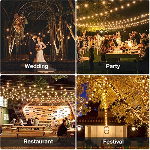 Detalle de GPATIO Guirlande Guinguette Extérieur G40 – 18 m, 30+1 LED IP45, Blanc Chaud