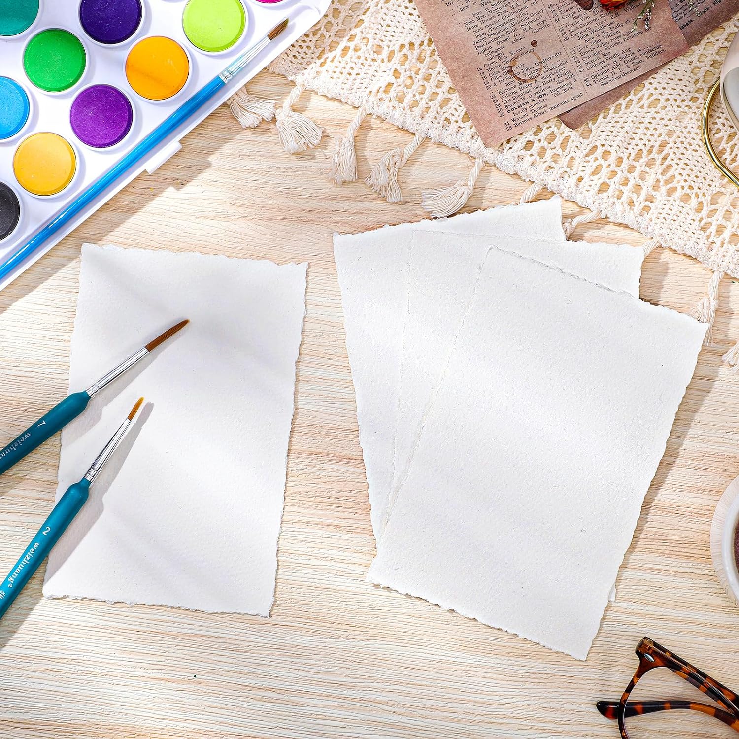 Thumbnail 3 de Deckled Edge 4 x 6in 160 GSM Watercolor Paper 🖼️