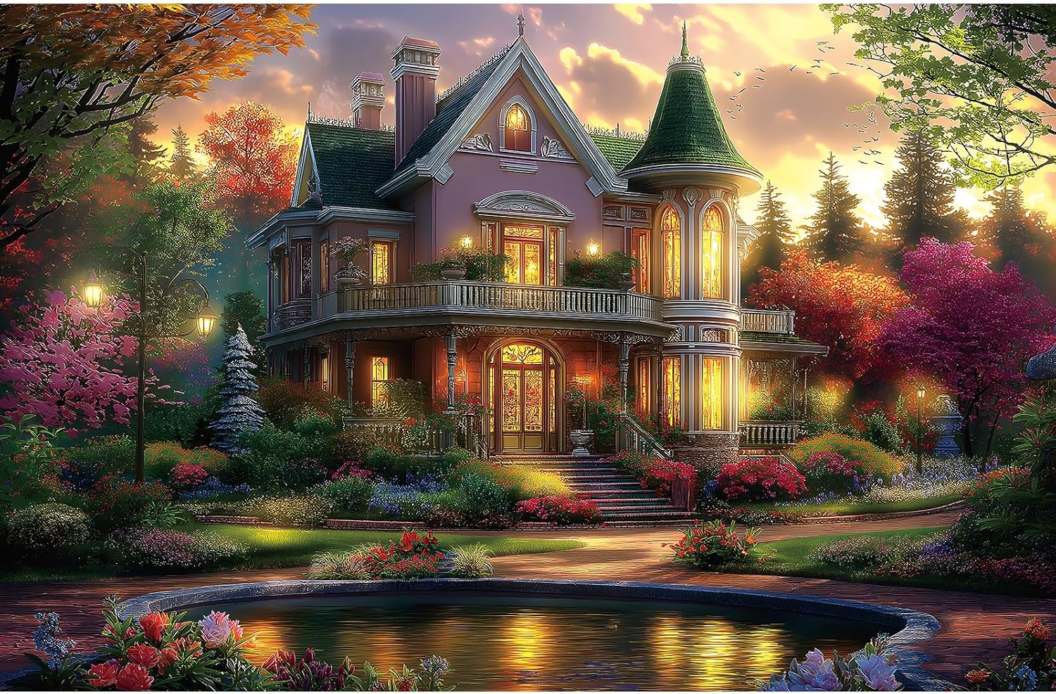 Thumbnail 5 de Victorian House Sunset 500-piece Puzzle 🧩
