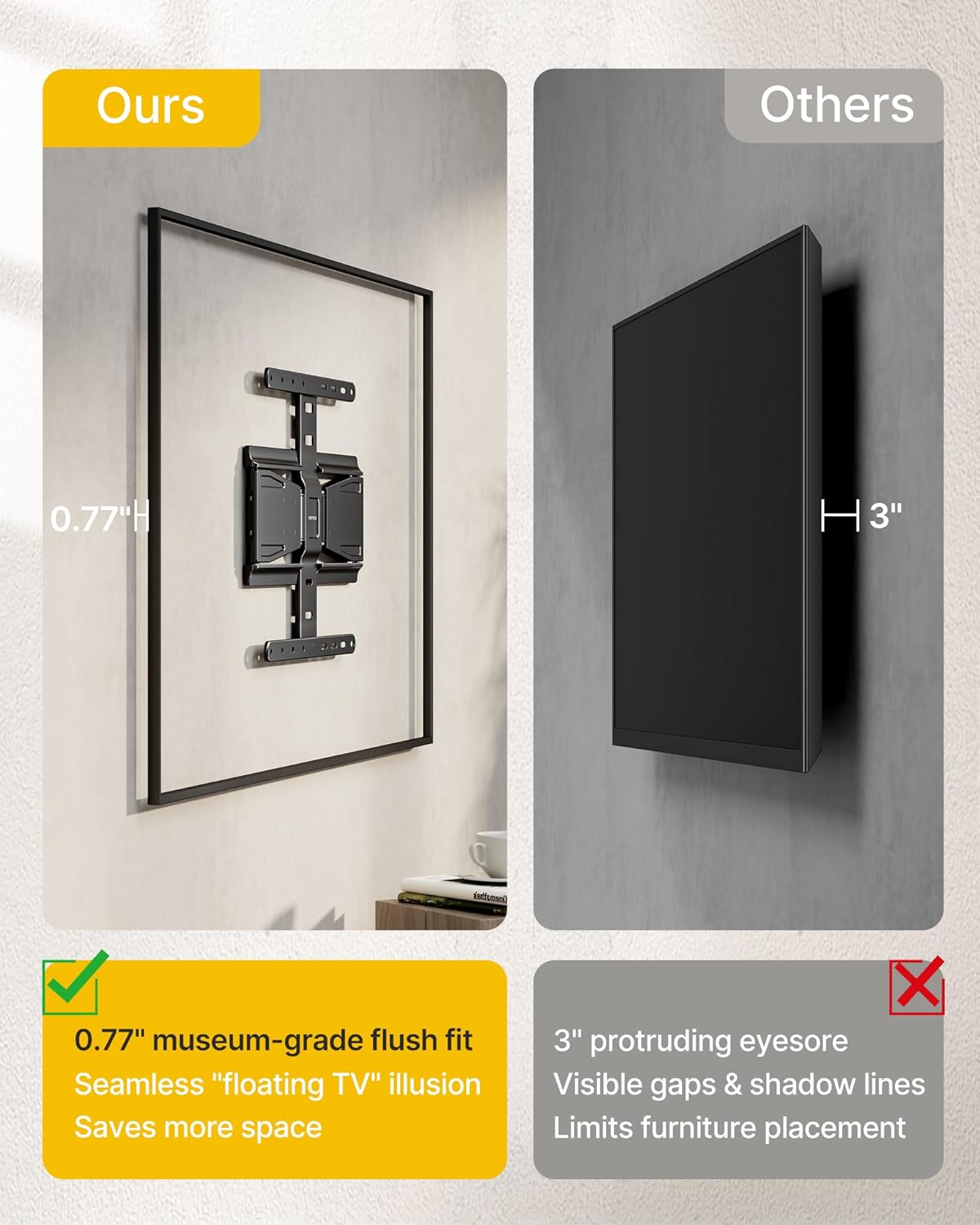 Detalle 2 de monTEK 0.77" Ultra Slim TV Wall Mount for 37-75" TVs