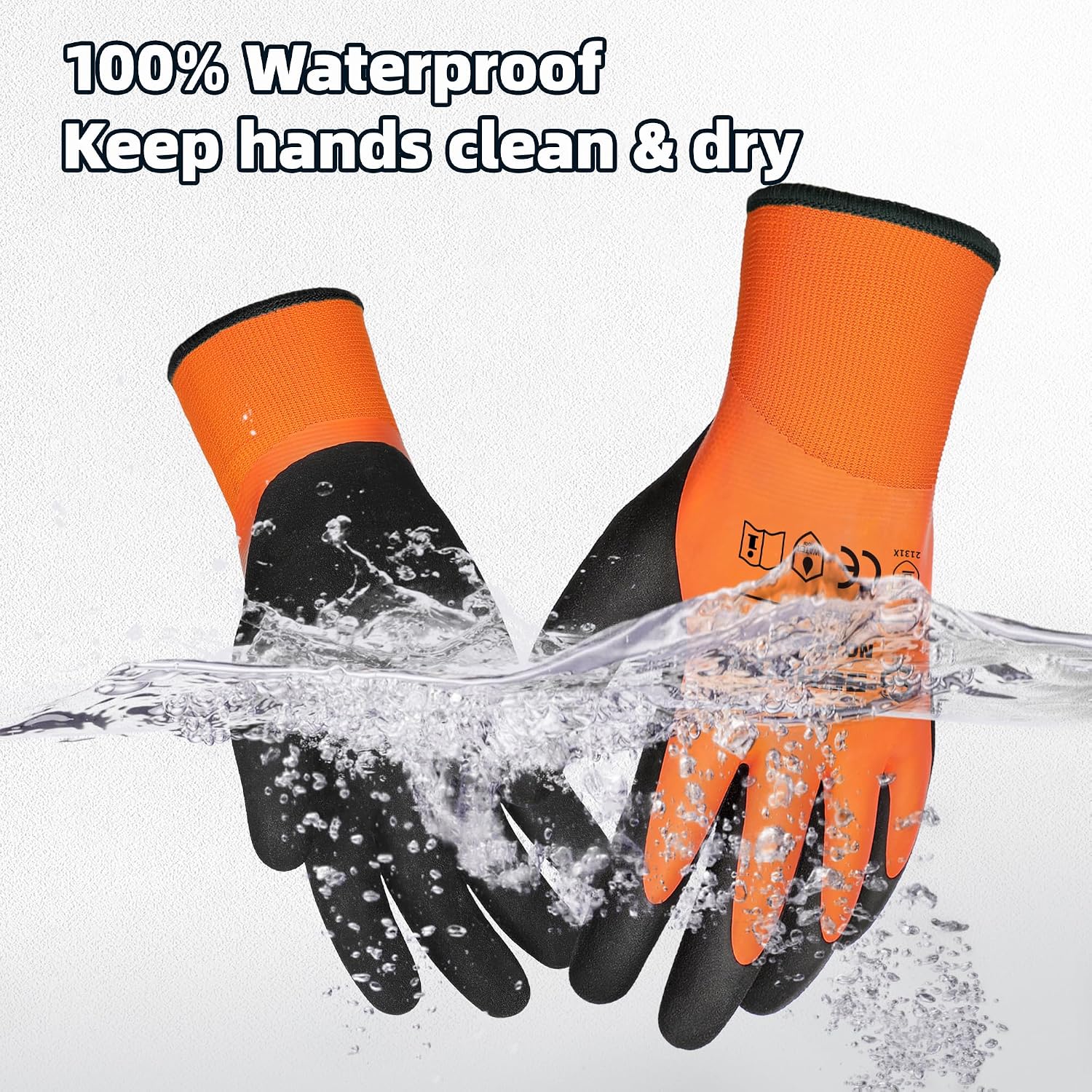 Detalle de Schwer CR3306 Waterproof Work Gloves, Medium, Double Latex-Coated, ANSI A2