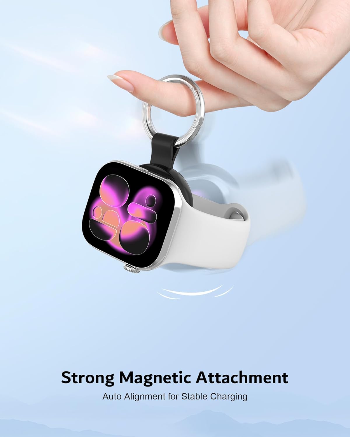 Thumbnail 4 de imo domio Magnetic Wireless Portable Charger for Apple Watch with Keyring