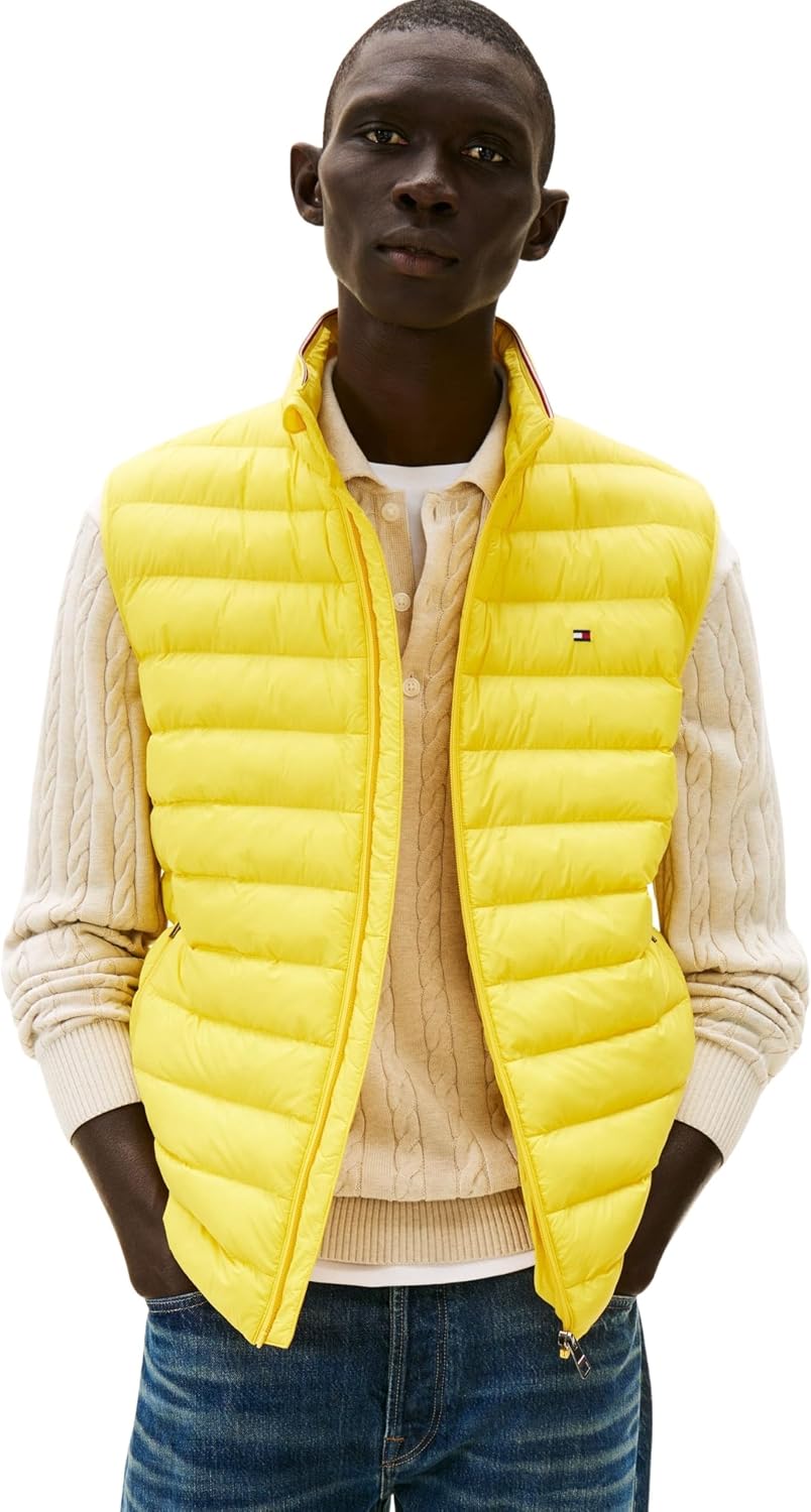 Detalle de Tommy Hilfiger Uomo Gilet Packable Recycled Vest Colletto alla Coreana