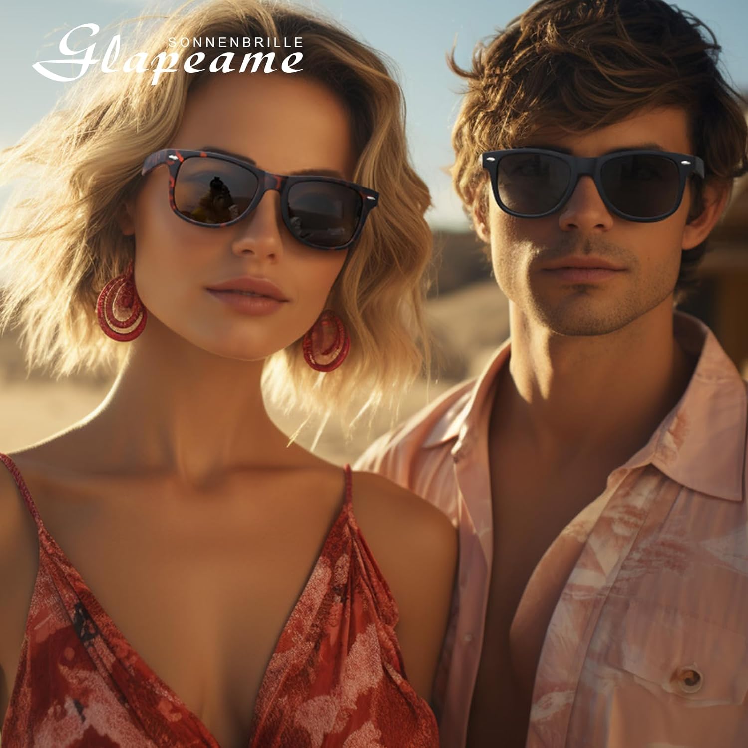 Thumbnail 1 de Glapeame Polarisiert-Sonnenbrille mit UV400 und PC-Brillenrahmen (unisex, schwarz)