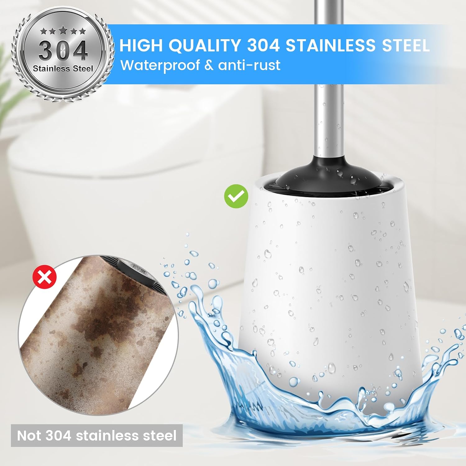 Thumbnail 2 de Siapapla 304 Stainless Steel Toilet Brush