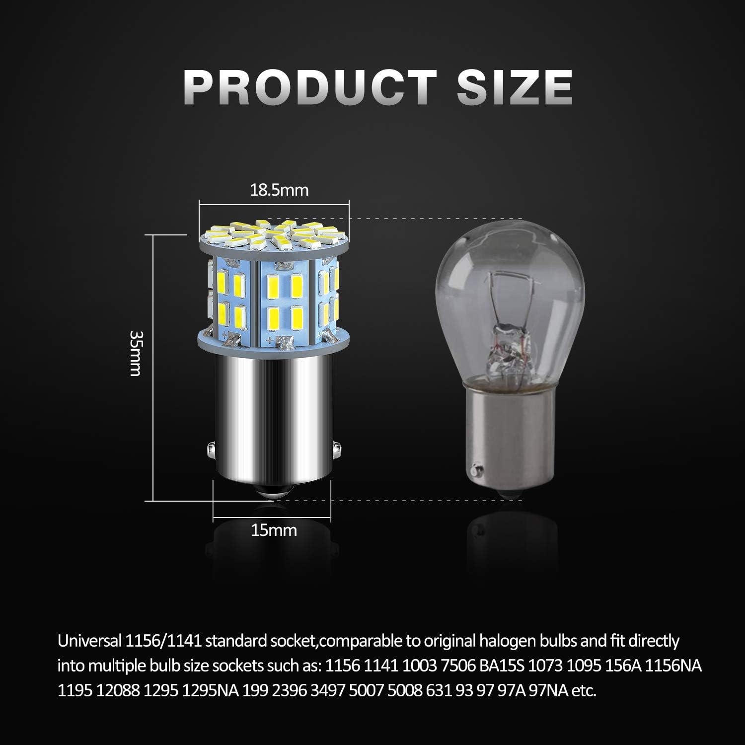 Thumbnail 1 de ACOHUIKE BA15S LED Bulbs (Set of 20) — 12V RV Camper, Trailer, Boat Interior/Brake/Turn Replacement