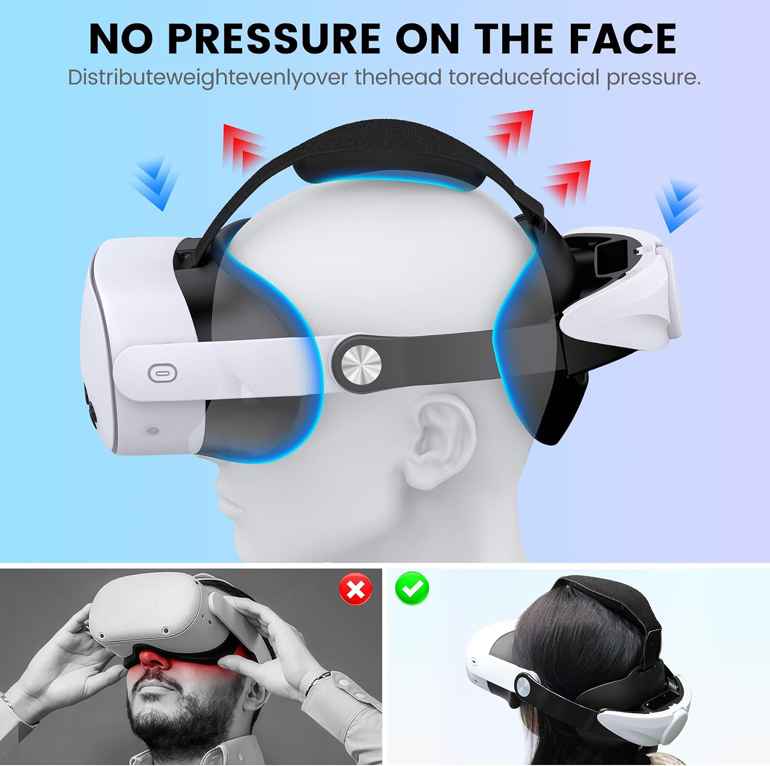 Thumbnail 2 de VR Headstrap Compatible for Quest 3S/Quest 3/Quest 2 – Adjustable Comfort Head Strap with Enhanced Support