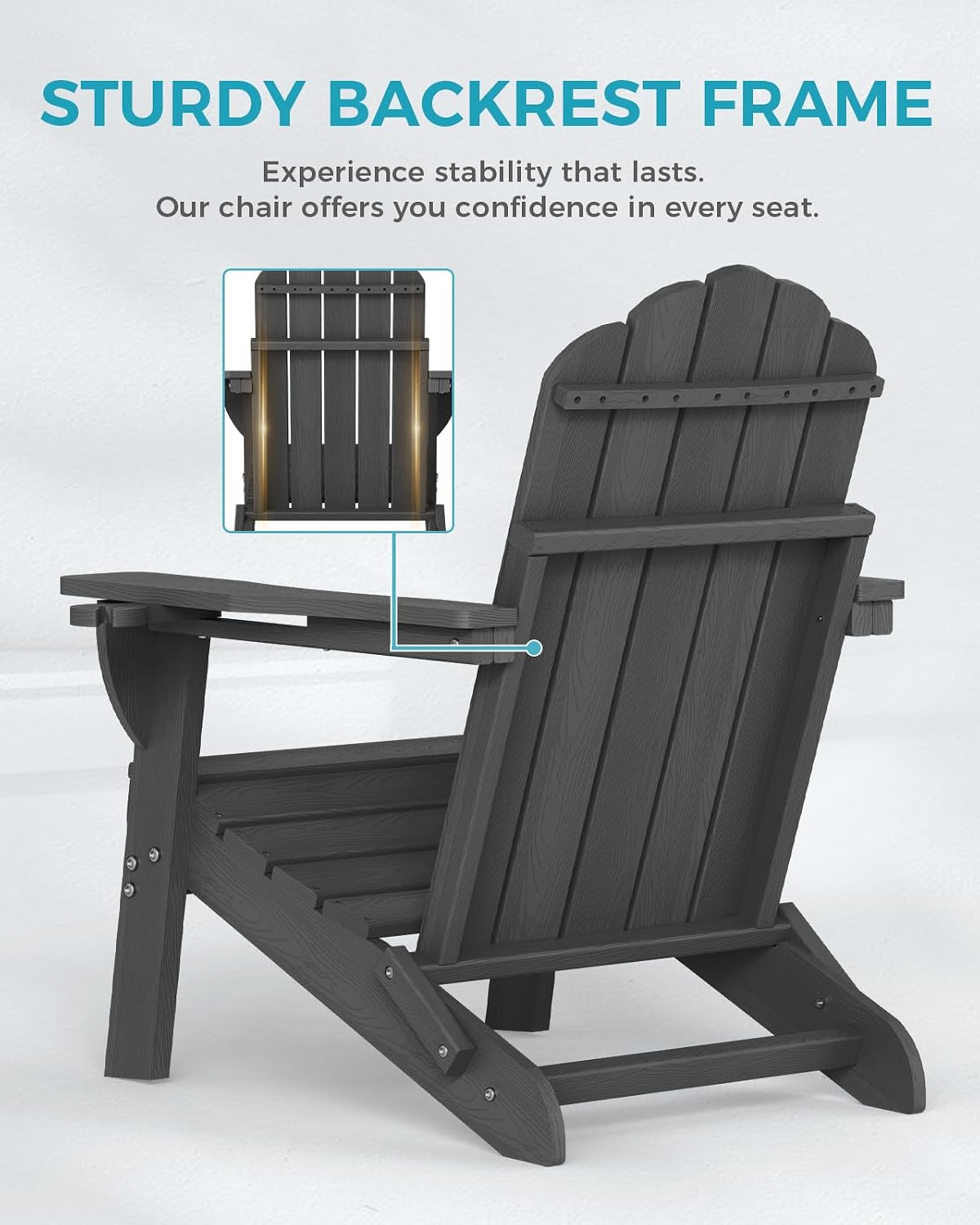 Detalle 1 de Eesdom 3212db48-d81b-42b5-8cac-7568cfb68160 Folding Adirondack Chairs, Set of 4