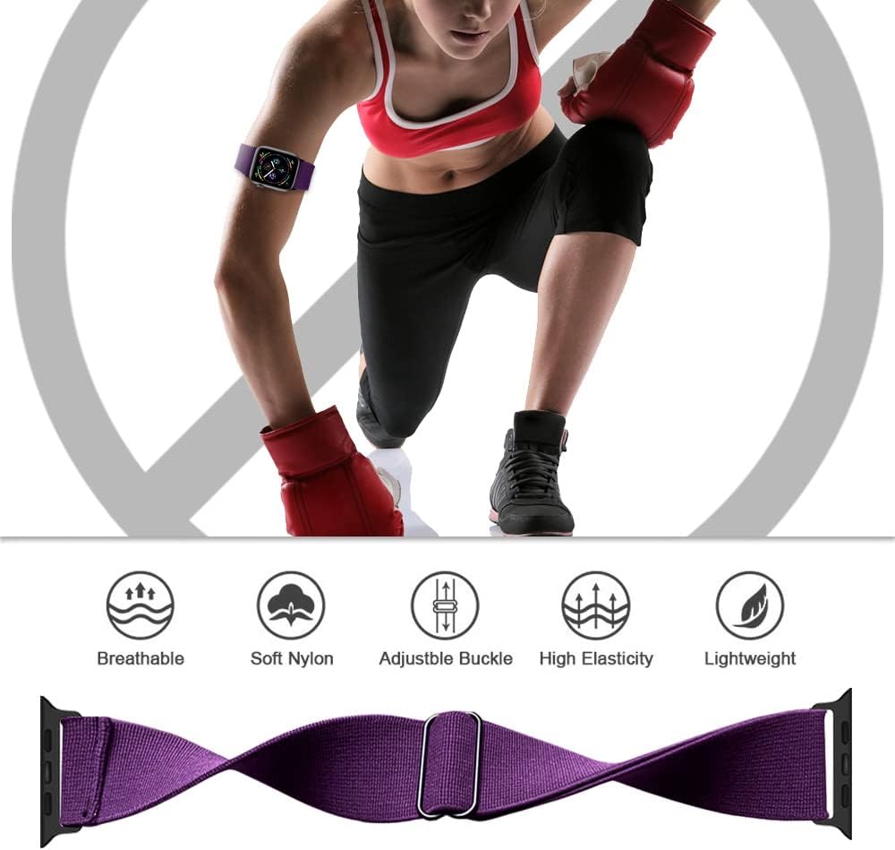 Detalle de IFCASE 伸縮性ナイロン製Apple Watch用アームバンド・アンクルバンド ループバックル式