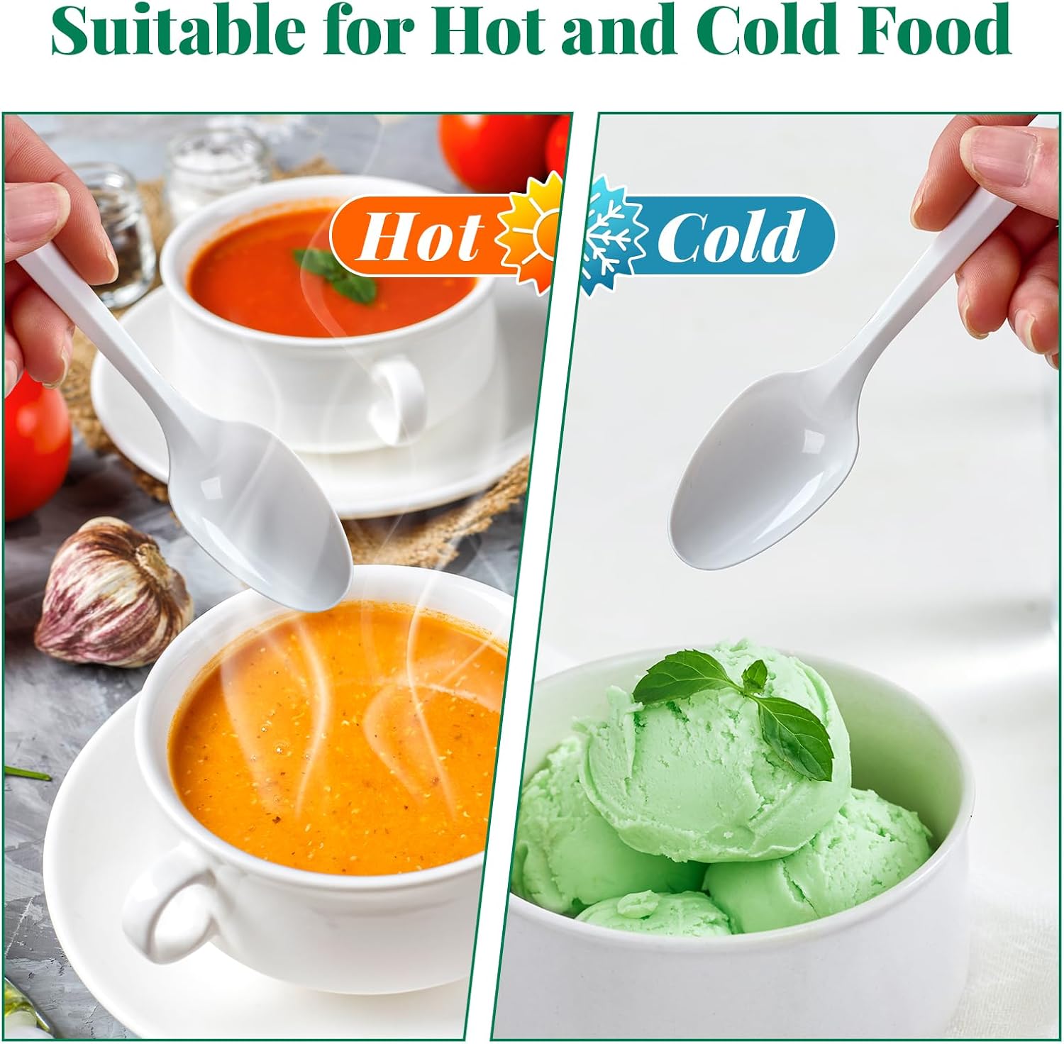 Thumbnail 4 de FOCUSLINE 1000-Pack White Disposable Plastic Teaspoons (Heat-Resistant, Bulk)