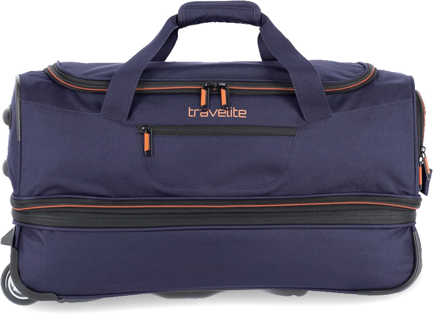 Detalle de Travelite Trolley Reisetasche Basics mittelgroß mit Rollen, 51–64 l, 55 cm, Blau