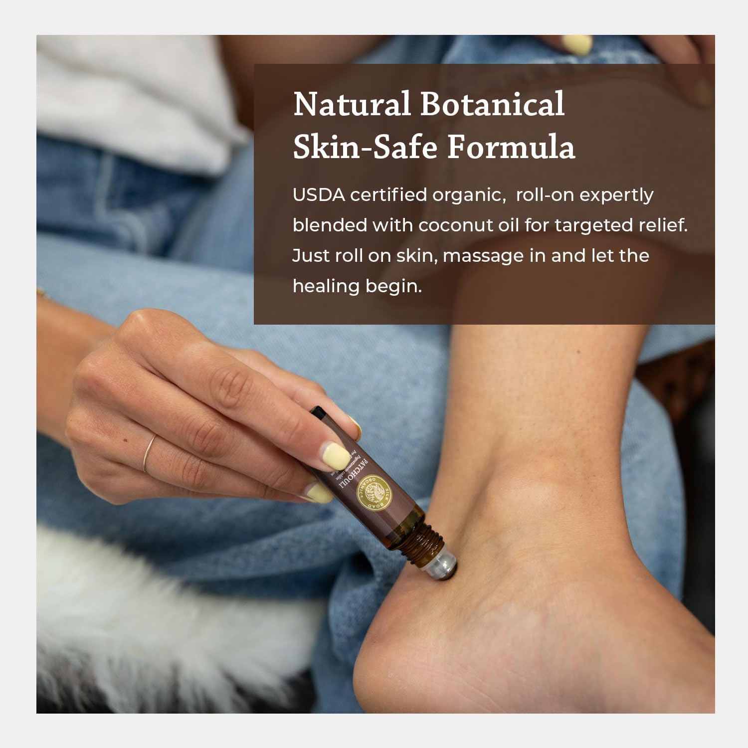 Detalle de Silk Road Organic Patchouli Essential Oil Roll-On (10 ml) — USDA Certified Organic