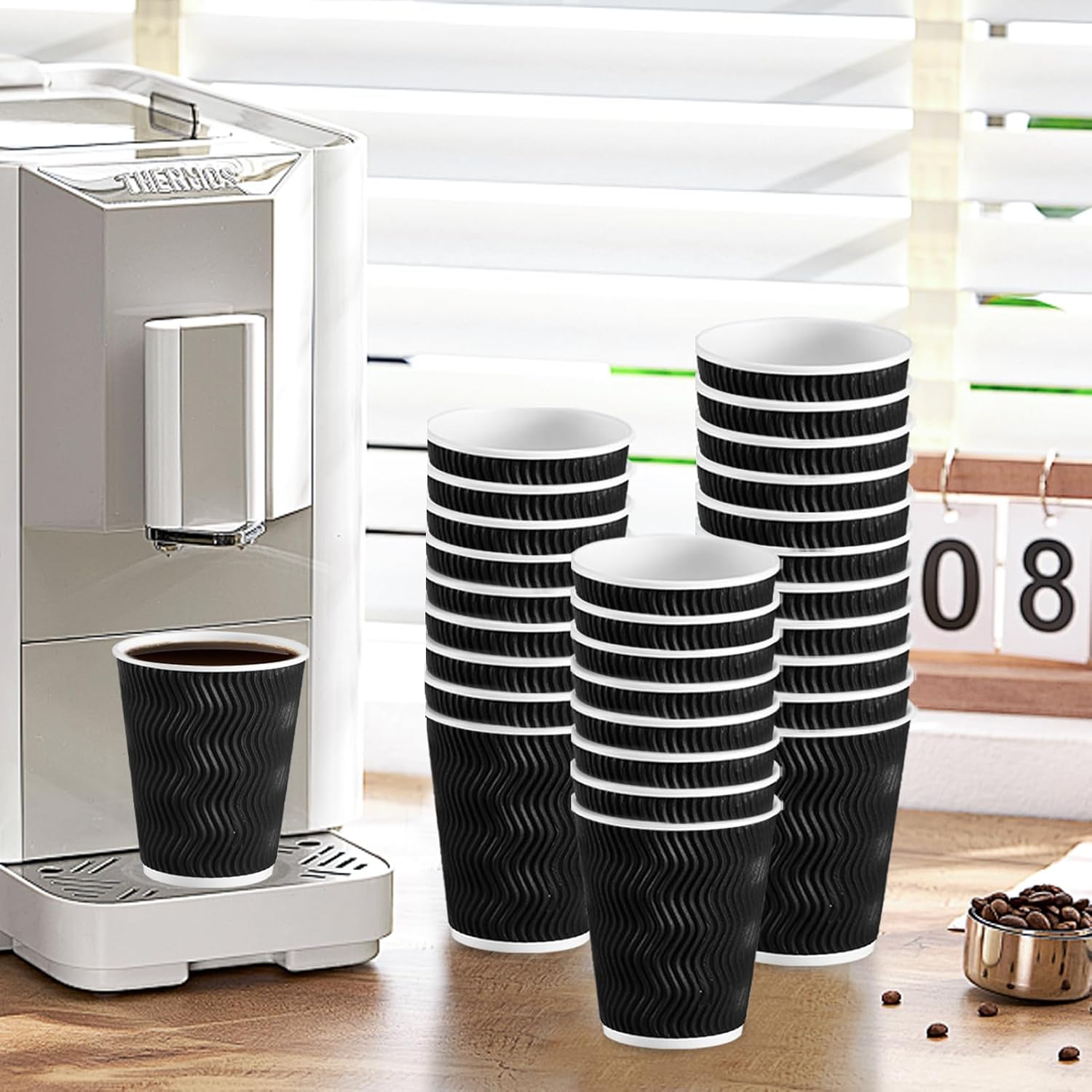 Thumbnail 6 de Lamosi 12 oz Disposable Coffee Cups 100 Pack