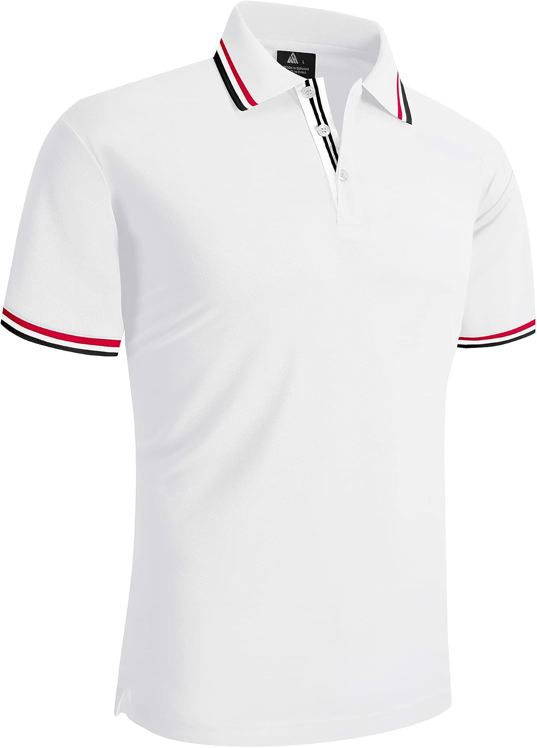 Detalle 2 de SwissWell polo da uomo a manica corta per golf e tempo libero, tessuto traspirante a rapido asciugamento