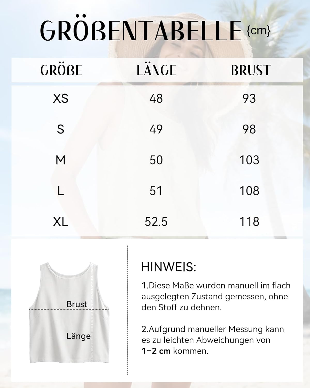 Thumbnail 5 de Tanmolo Leinen-Tanktop für Damen mit Knopfdetail am Rücken – ärmellos, kurz & sommerlich