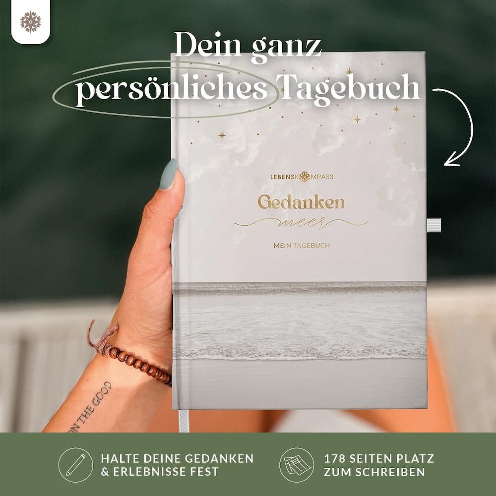 Detalle 2 de Lebenskompass GedankeMeer Tagebuch Ruhe