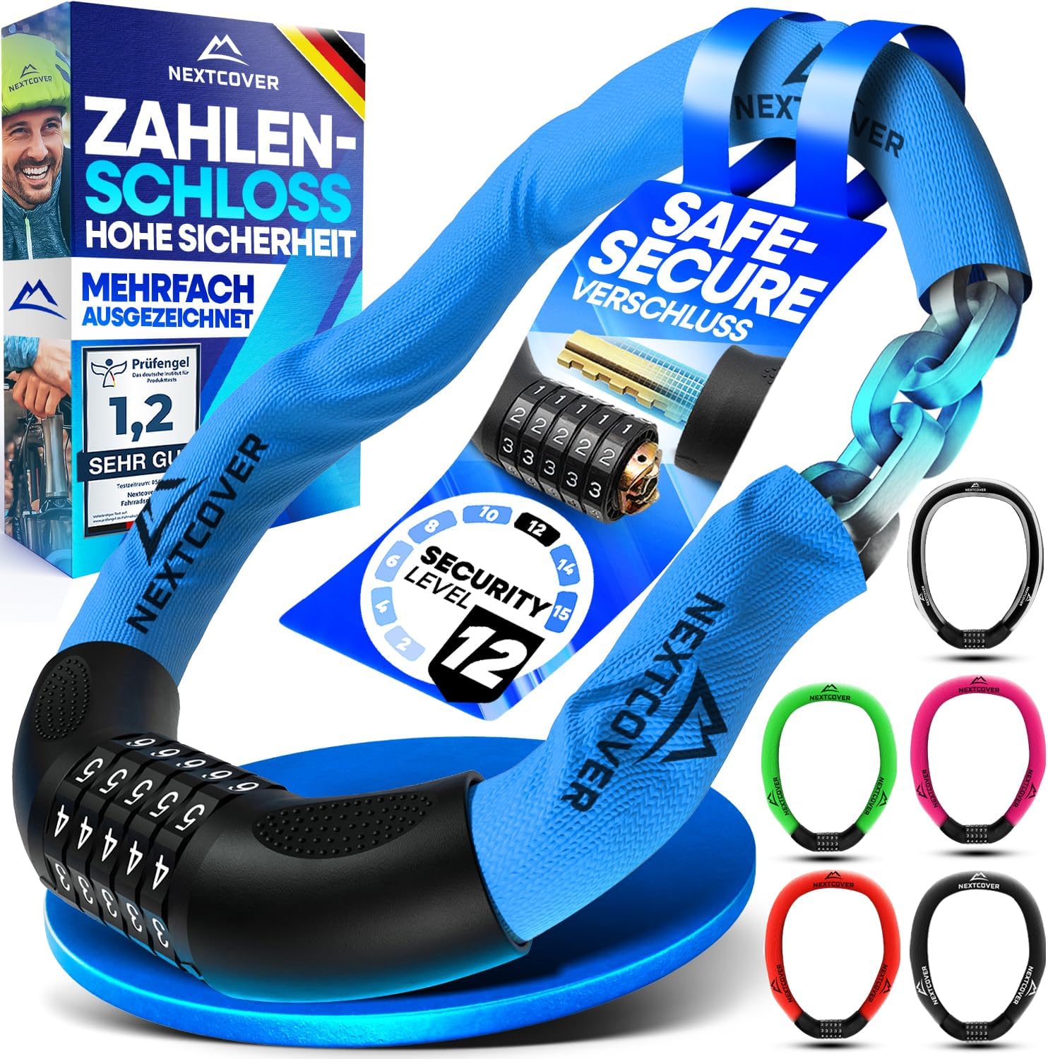 Detalle de NEXTCOVER LockPro Zahlenschloss 90 cm 5‑stelliger Code