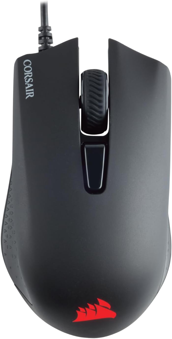 Detalle de Corsair Harpoon PRO RGB Wired Gaming-Maus (12.000 DPI, iCUE, 6 Tasten) – leicht, kabelgebunden in Schwarz