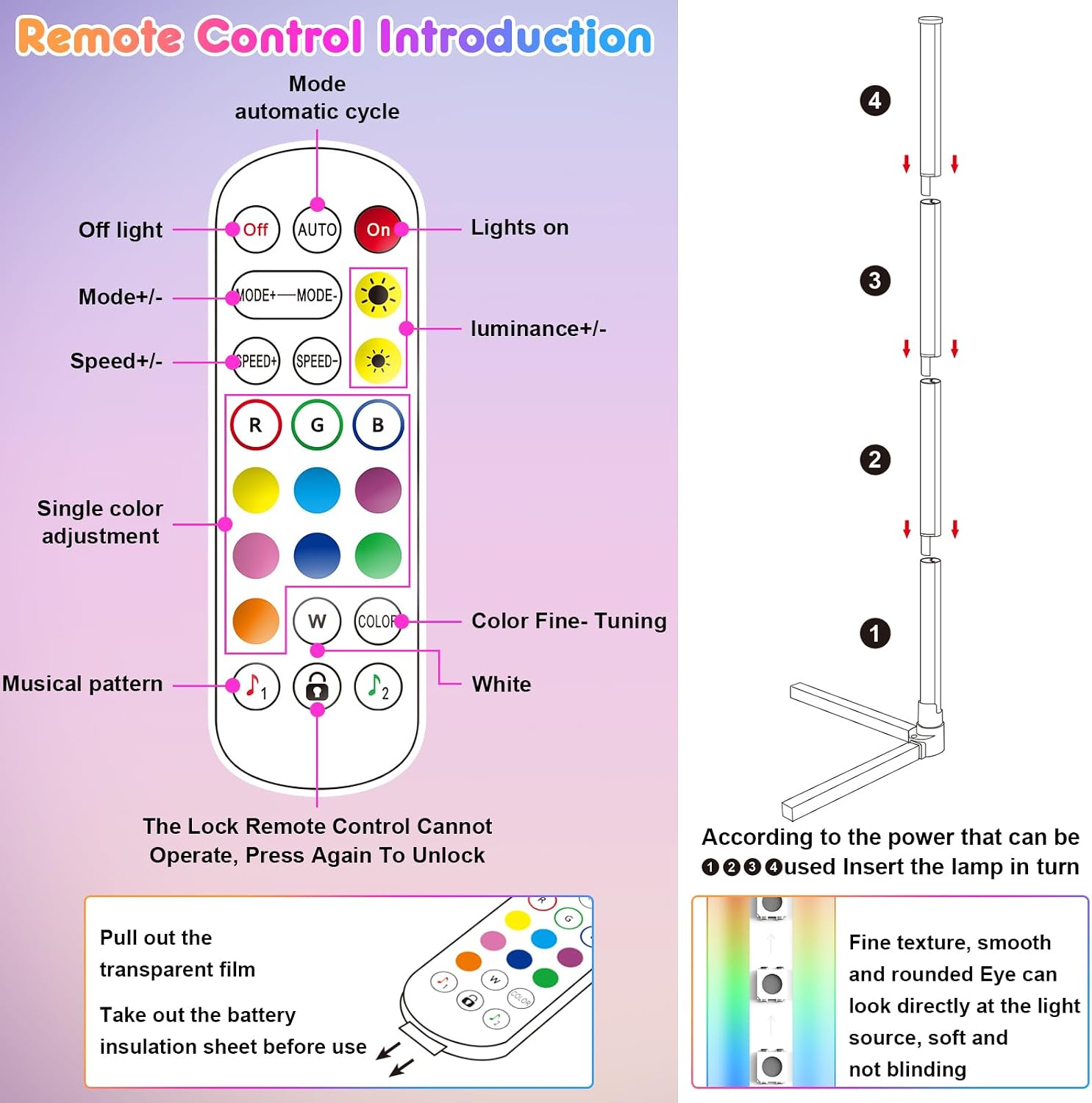 Detalle 2 de CS COSDDI LED Floor Lamp: Smart RGB Corner Lamp