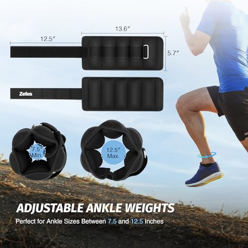 Thumbnail 1 de ZELUS Adjustable Ankle Weights 10 lb 🏋️♀