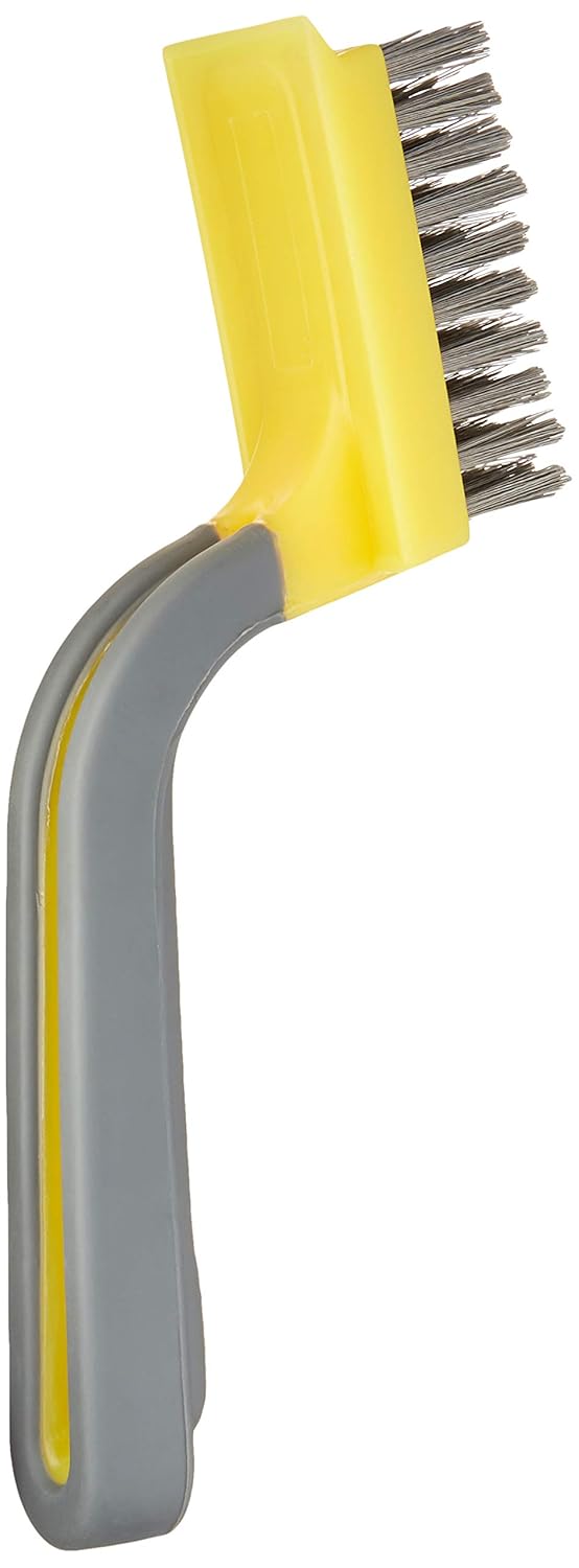 Detalle 2 de Amazon Basics Soft Grip Wide Stainless Stripper Brush (Black/Yellow) with scraper end