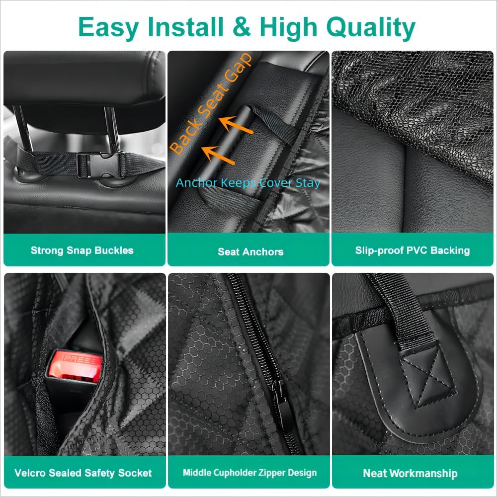 Thumbnail 3 de ANOSOSPECIAL Dog Car Back Seat Cover for Kids & Pets – waterproof, non-slip rear seat protector