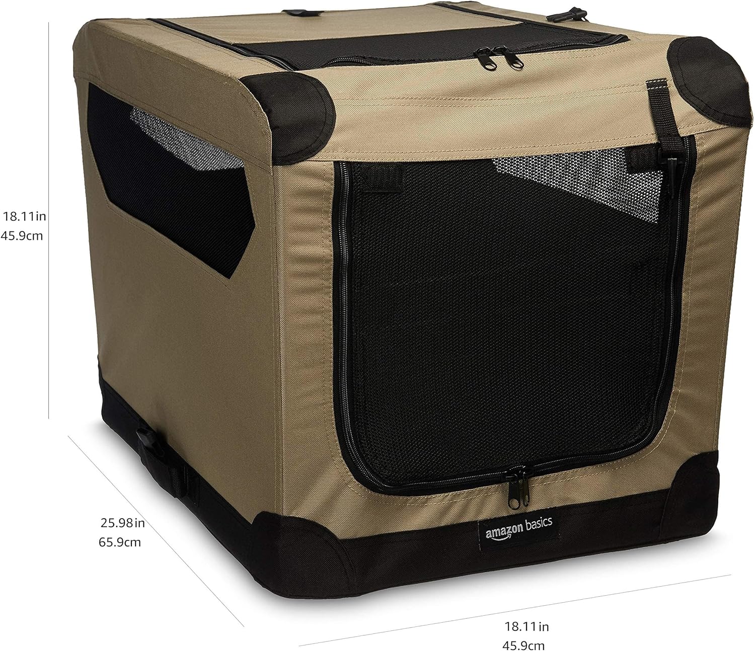 Detalle 2 de Amazon Basics składana klatka dla psa 66 cm z dwoma wejściami