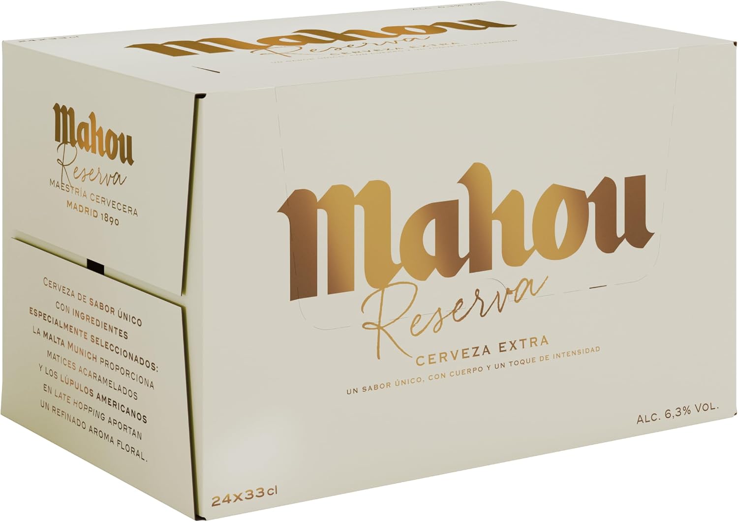 Detalle de Mahou Reserva Pack 24 Botellas 🍺 6.3% Vol