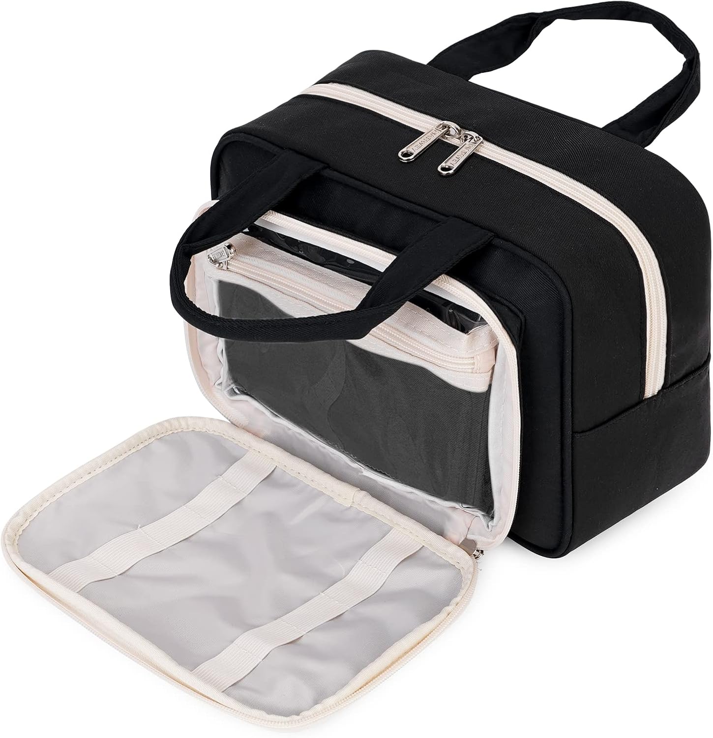 Detalle de Narwey Full Size Toiletry Bag Large Wash Bag Travel Organizer in Purple Stripe