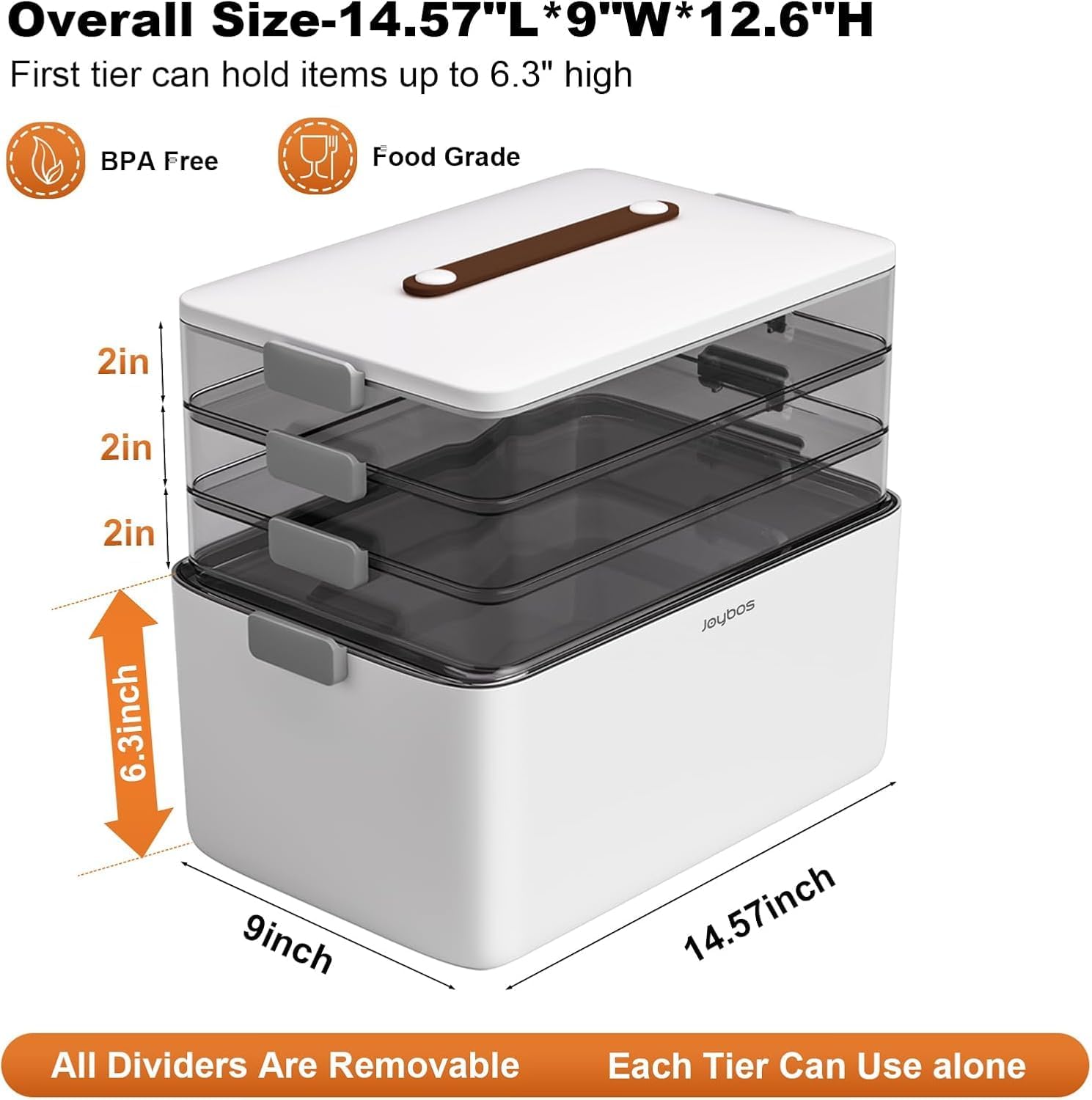Detalle de funest YX-N014C-YH 4-Tier Medicine Organizer with Removable Trays and 7-Day Pill Case