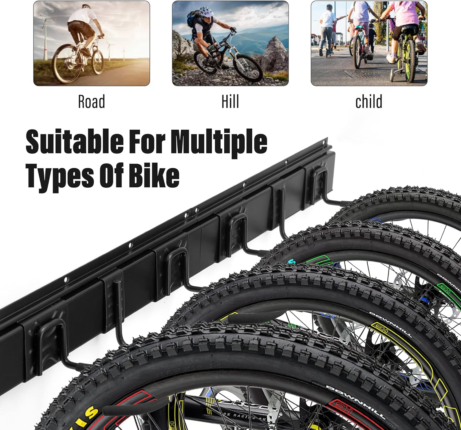 Detalle 2 de Sinoer Portabicicletas de pared para 6 bicicletas 64