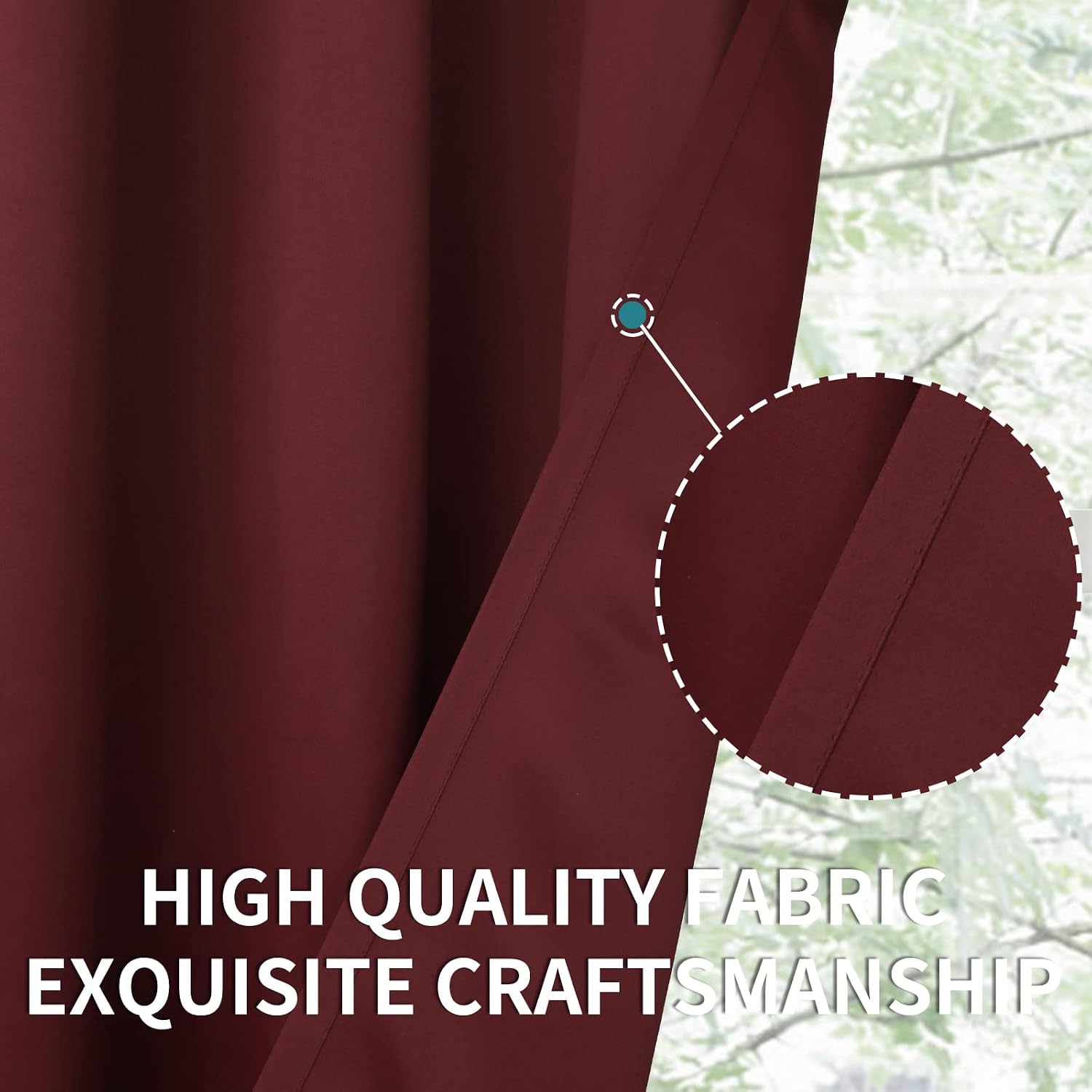 Thumbnail 6 de BGment 2 Blackout Curtains, Burgundy, 42 x 84 in, Grommet Top, 2 Panels