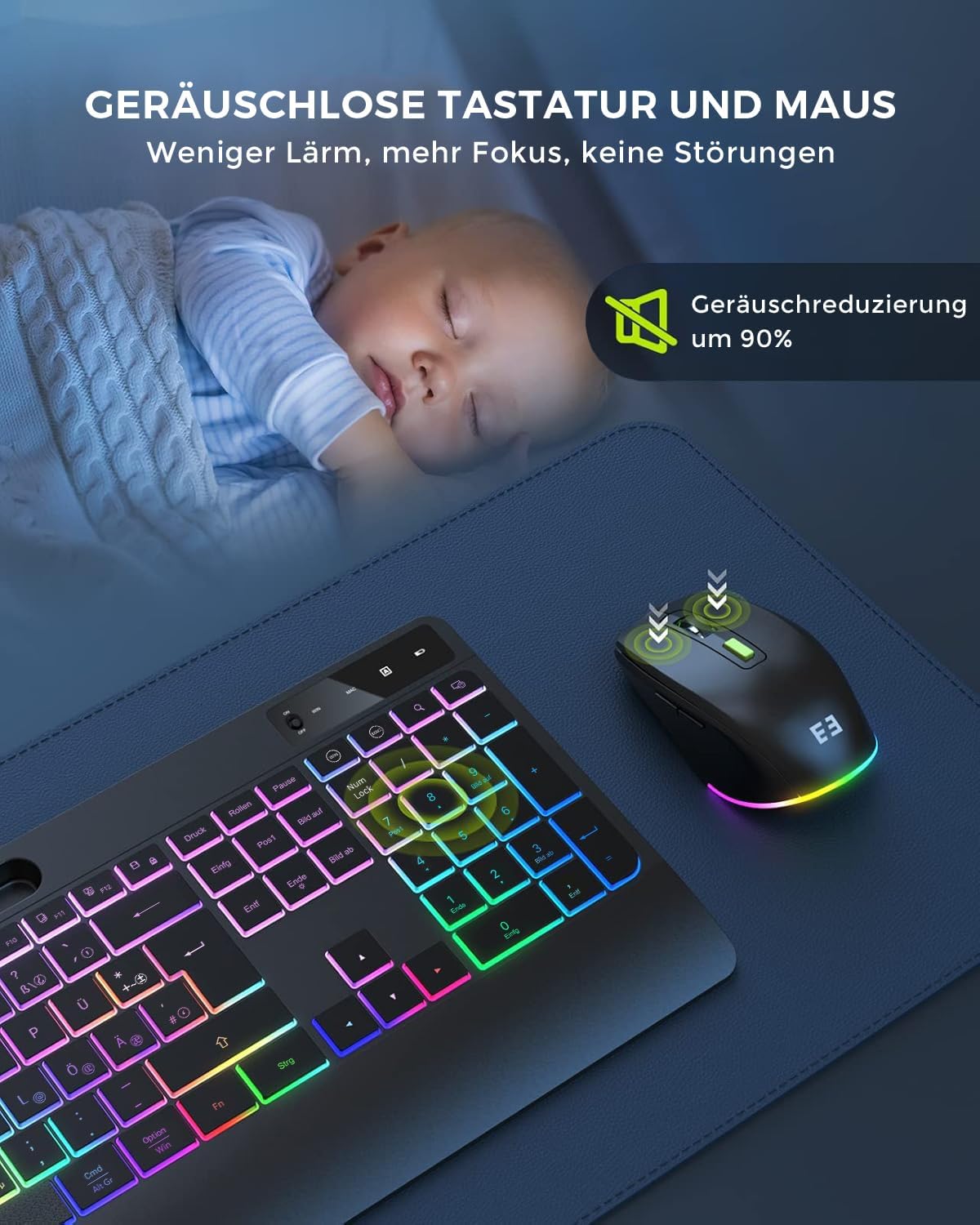 Thumbnail 6 de seenda JPX006 kabelloses Tastatur-Maus-Set 3 DPI