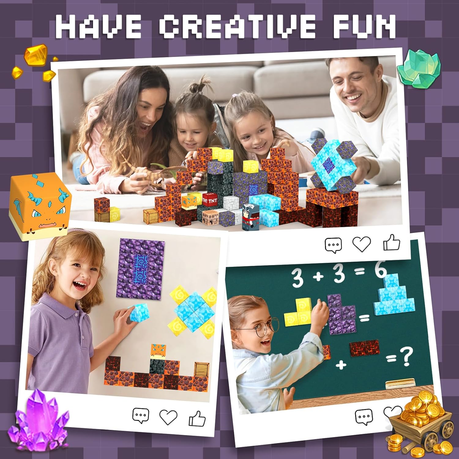 Thumbnail 4 de Obakaer Magnetic Blocks 52-piece Magnetic Building Set for Kids (3+)