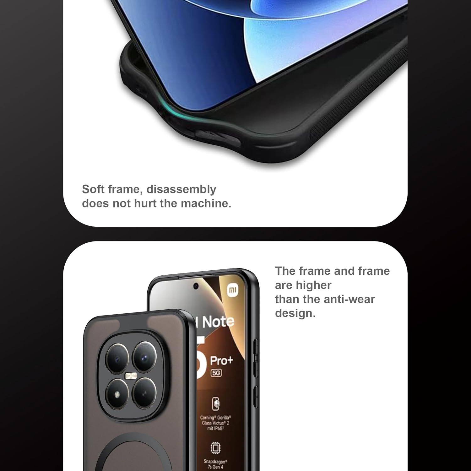 Thumbnail 4 de FDHYFGDY Magnetische Schutzhülle für Xiaomi Redmi Note 15 Pro Plus / Poco M8 Pro 5G (PC, durchscheinende matte Optik)